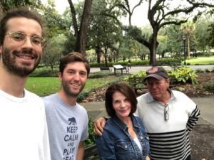 My brother and me in Savannah (en route to Florida) with some locals we met in a park